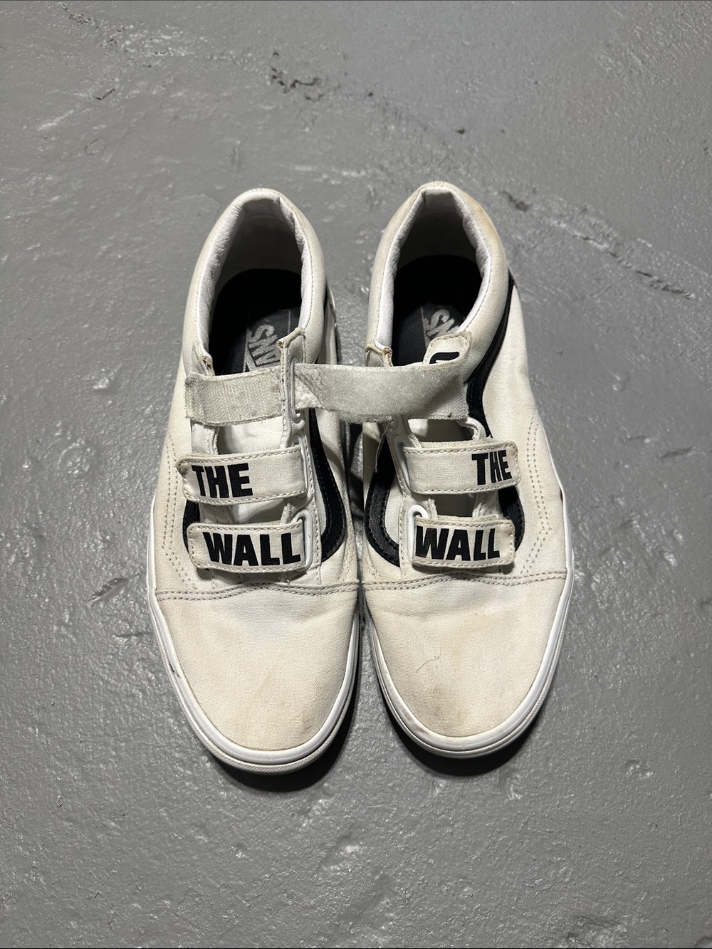 Vans The Wall Strap Sneakers in White and Black